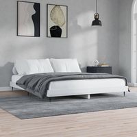 vidaxl estructura de cama madera de ingenieria blanco brillo 120x200cm