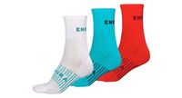 3 pares de calcetines endura mujer coolmaxr race blanco azul rojo