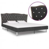 vidaxl estructura de cama sin colchon tela gris oscuro 160x200 cm