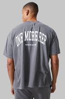 camiseta oversize man active sobretenida con estampado de representante gris