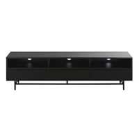 mueble de tv de metal negro con 3cajones