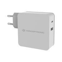 conceptronic cargador de pared carga rapida usb  usb-c 3a blanco