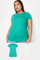 yours juego 2 camisetas lisas azul y blanca mujer curvy y tallas grandes yours