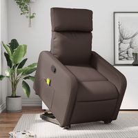 vidaxl sillon reclinable de masaje de pie de cuero sintetico marron