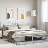 vidaxl estructura cama sin colchon con cabecero metal blanco 193x203cm