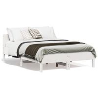 vidaxl estructura de cama sin colchon madera maciza blanca 120x190 cm