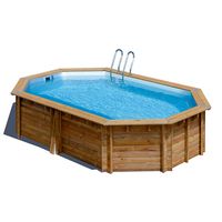 piscina desmontable de madera ovalada gre 535x335x117 m