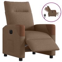 vidaxl sillon reclinable electrico de tela marron