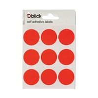 blick coloured labels in bags round 29mm dia 36 per bag red 720 pack