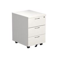 mezzo 3 drawer mobile pedestal - white - tesmp3wh