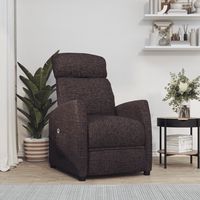 vidaxl sillon elevable tela marron oscuro