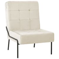 vidaxl silla de relajacion de terciopelo crema blanca 65x79x87 cm