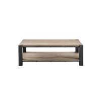 mesa de centro de madera de pino maciza y metal