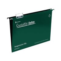 rexel crystalfile extra 15mm suspension file foolscap green 25 pack