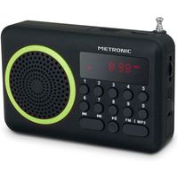 metronic radio fm mp3 portatil usbmicro sd negroverde