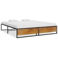 vidaxl estructura de cama sin colchon metal negro 160x200 cm