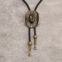 collar de estilo vintage de hip hop tallado en forma de sombrero de vaquero para hombres collar trenzado para parejas para uso diario en fiestas