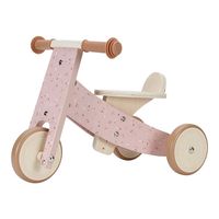 triciclo de madera rosa