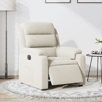 vidaxl sillon reclinable electrico de terciopelo blanco crema