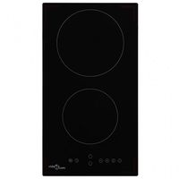 vidaxl placa vitroceramica 2 zonas 30cm negra