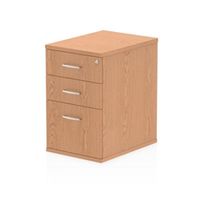 impulse 600 desk high pedestal 3 drawer oak - i000777