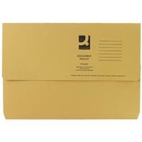 q-connect document wallet foolscap yellow pack of 50 ref kf23017