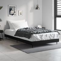 vidaxl estructura de cama madera de ingenieria negra 100x200 cm