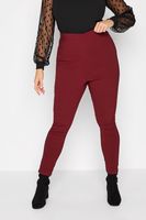 pantalones granates estrechos y elasticos de bengalina mujer curvy y tallas grandes yours