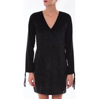 coquelicot vestidos robe col v noir 16211 para mujer