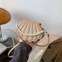 bolso de concha en miniatura bolso de hombro y cartera elegante para mujer bolso de mano con decoracion de perlas de moda