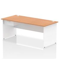 impulse 1800x800 desk oakwhite panel end 1x1 drawer fixed ped