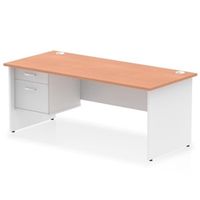 impulse 1800x800 desk beechwhite panel end leg 1x2 drawer fixed ped