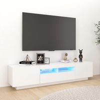 vidaxl mueble para tv con luces led blanco brillante 180x35x40 cm