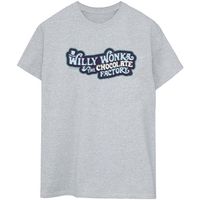 willy wonka camiseta manga larga chocolate factory logo para mujer