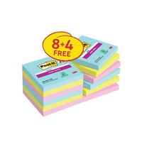 post-it super sticky notes cosmic 76x76mm 90 pack of 8 4 foc