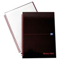 black n red ruled wirebound hardback notebook a4 5 pack 846350115