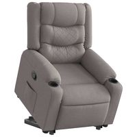 vidaxl sillon reclinable elevable tela gris taupe