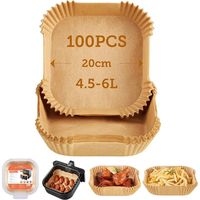 cosori pack 100 papeles desechables 20x20x45cm para freidora de aire cosori chef edition 46-6l