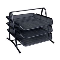 q-connect 3 tier letter tray black ref kf00823