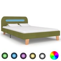 vidaxl estructura de cama con led sin colchon tela verde 120x200 cm