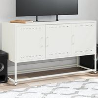 vidaxl mueble para tv de acero blanco 1005x39x605 cm