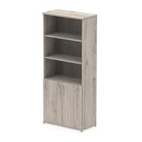 impulse 2000mm open shelves cupboard grey oak