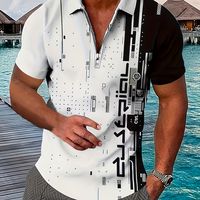 camisa de manga corta con estampado geometrico de moda para hombre ropa de hombre para el verano