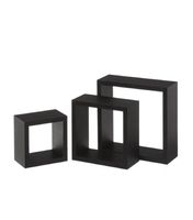 set de 3 estante cubo de madera mdf negro