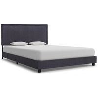 vidaxl estructura de cama sin colchon tela gris oscuro 140x200 cm