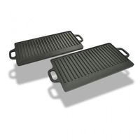 vidaxl pack 2 placas de parrilla 38x23cm negra