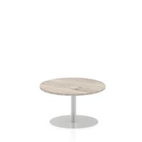 italia 800mm poseur round table grey oak top 475mm high leg