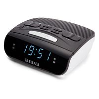 aiwa cr-15bk radio reloj despertador doble alarma fm