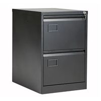 bisley 2 drawer contract steel filing cabinet - black - aoc2blk