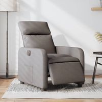 vidaxl sillon reclinable electrico tela gris taupe